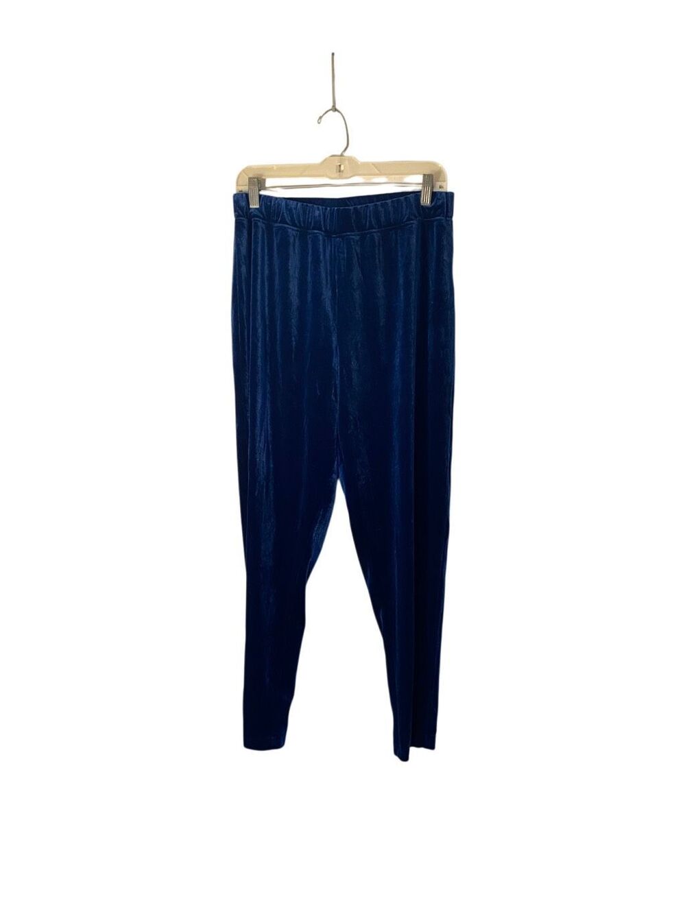Denim 24/7 women’s sapphire blue skinny velvet elastic waist pants L